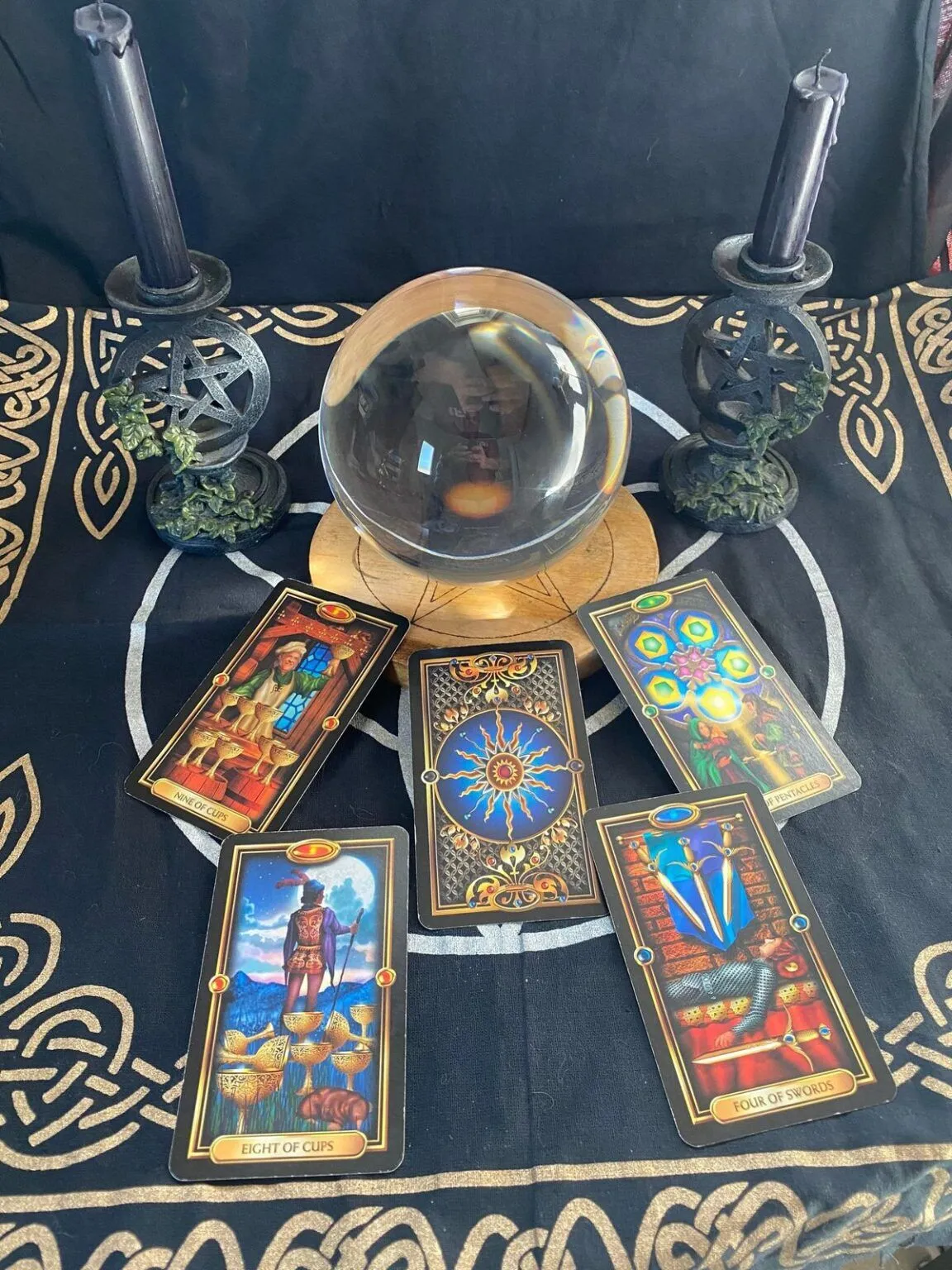 Ancestral protective aura shielding ceremony with sacred horn talisman, obsidian reflection mirror, and generational curse unbinding rites